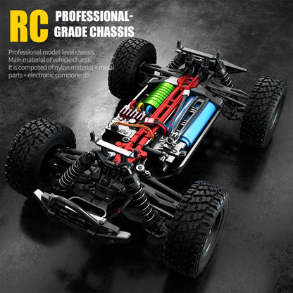 Teeggi 1:16 RC Auto 70 km/h, 4WD Bürstenlosmotor für Offroad und Drift, inkl. 3 Akkus (Blau).