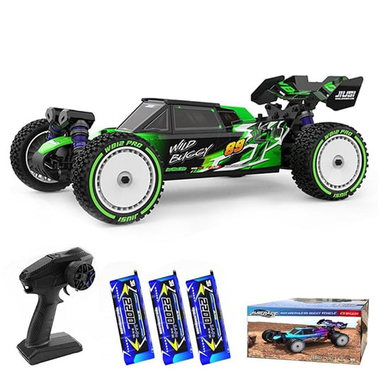 Teeggi 1:12 RC Auto 100 km/h, 4WD Offroad Buggy mit 3S Bürstenlosmotor und 3 Akkus (Grün).