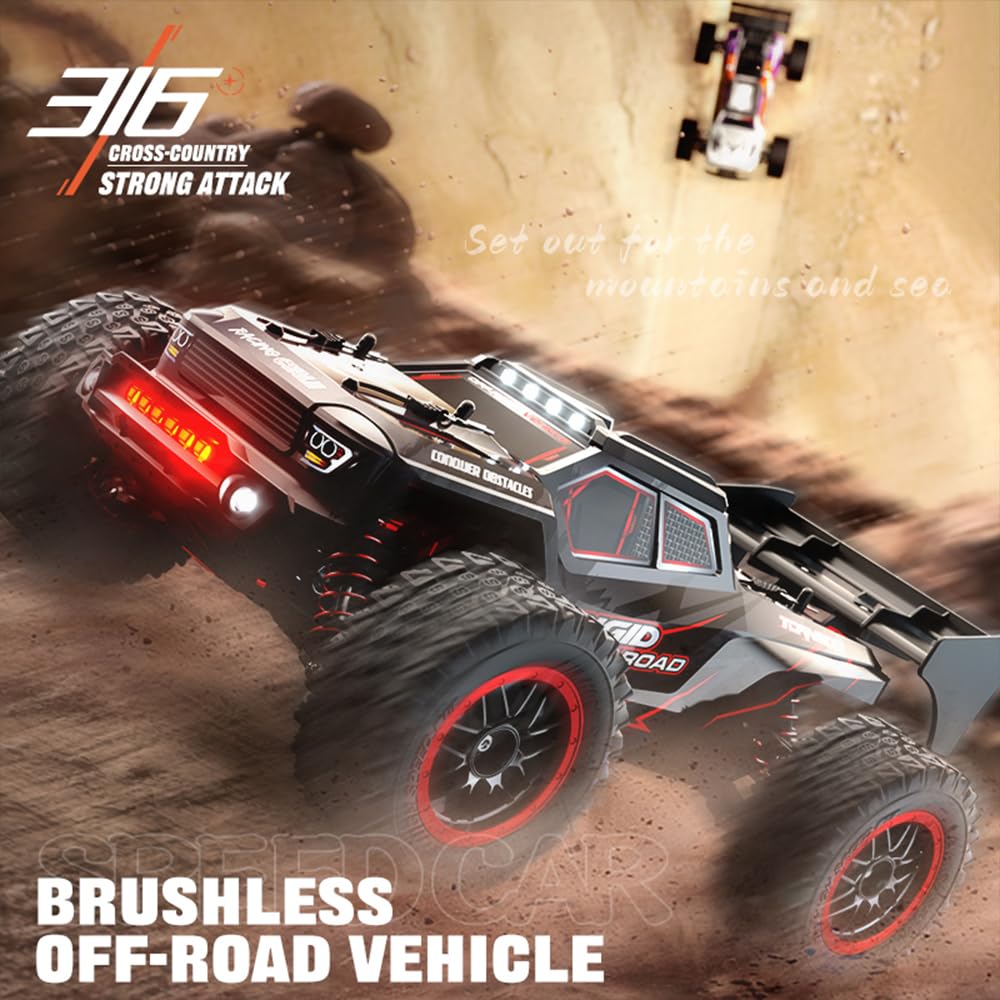 Teeggi 1:16 RC Buggy 80 km/h, 4WD Bürstenlosmotor mit Tragetasche für Offroad und Drift.