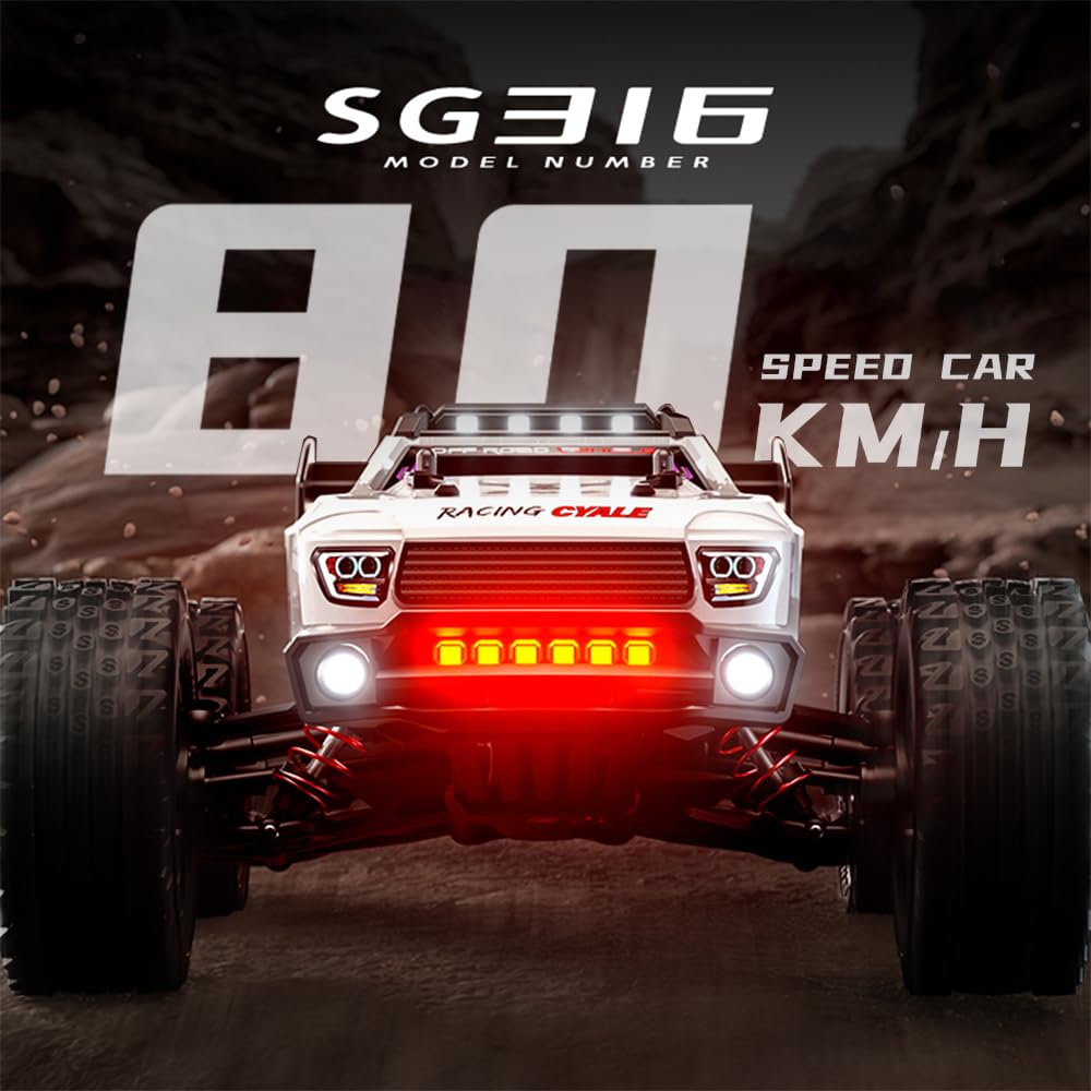 Teeggi 1:16 RC Buggy 80 km/h, 4WD Bürstenlosmotor mit Tragetasche für Offroad und Drift.