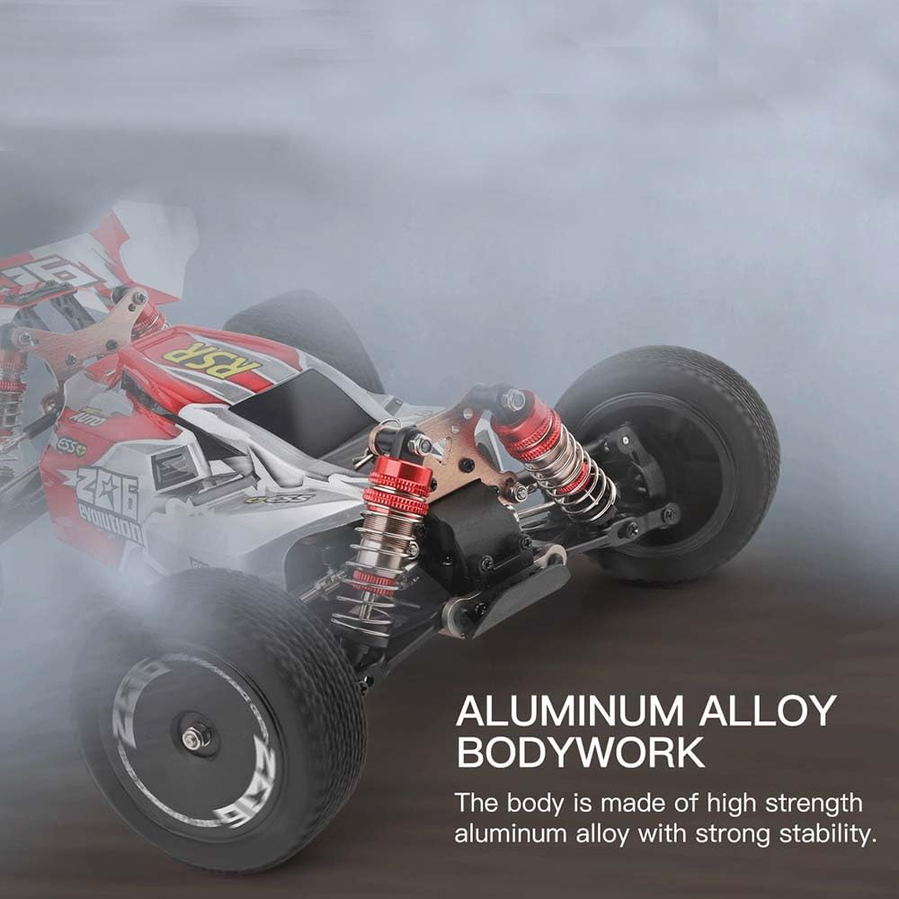 Ledovan WLtoys 144001 1:14 RC Buggy 60 km/h, 4WD Offroad mit 2.4GHz und 3 Akkus (Blau).