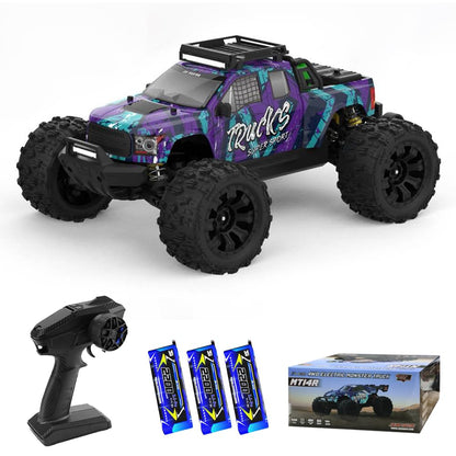 Teeggi 1:14 RC Auto 100 km/h, 4WD Offroad Buggy mit 3S Bürstenlosmotor und 3 Akkus (Lila).