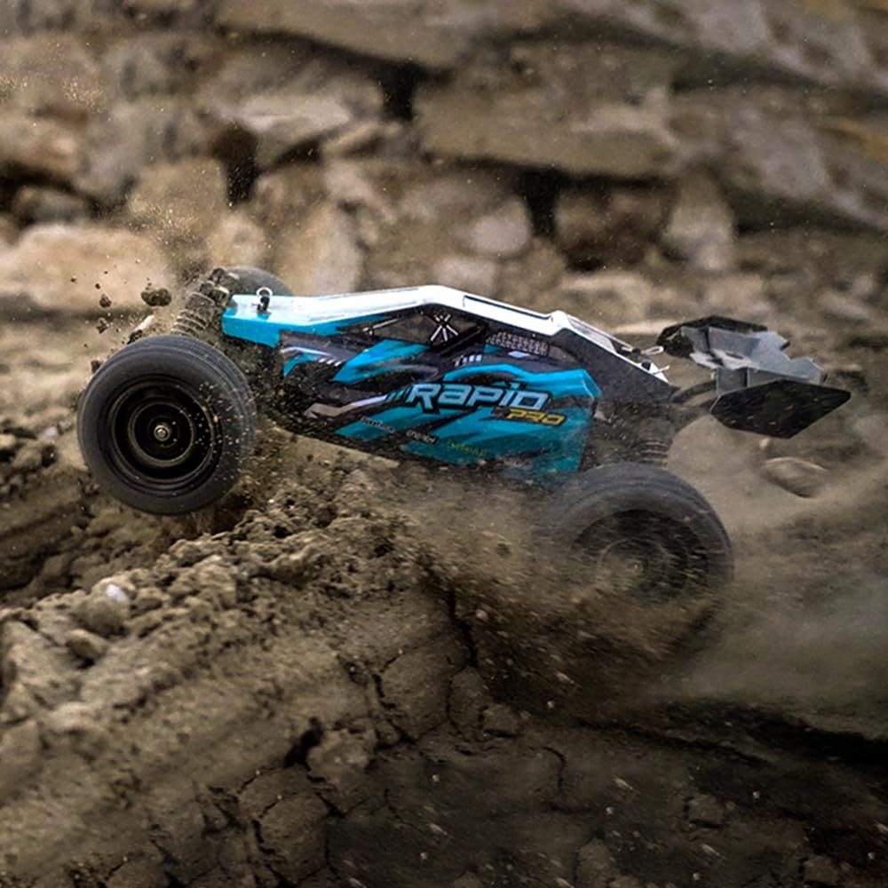Teeggi 1:16 RC Auto 70 km/h, 4WD Bürstenlosmotor für Offroad und Drift, inkl. 3 Akkus (Blau).
