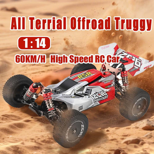 Ledovan WLtoys 144001 1:14 RC Buggy 60 km/h, 4WD Offroad mit 2.4GHz und 3 Akkus (Blau).
