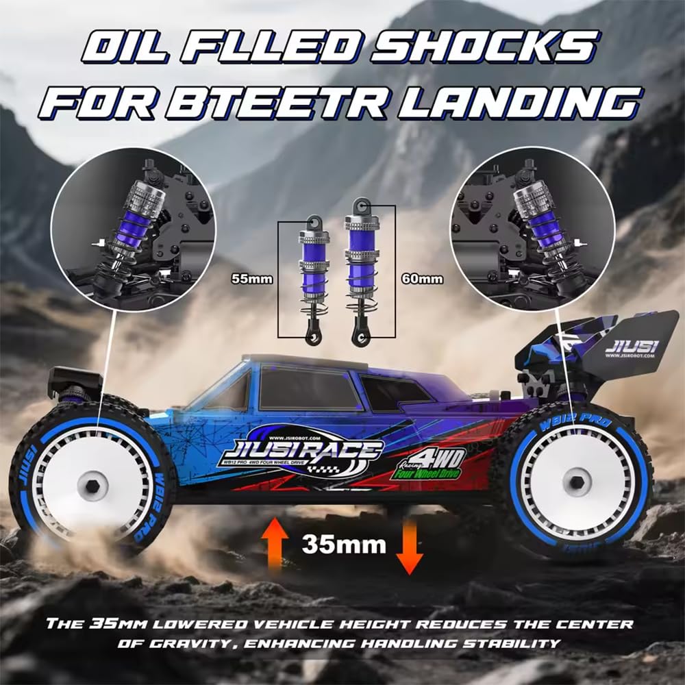 Teeggi 1:12 RC Auto 100 km/h, 4WD Offroad Buggy mit 3S Bürstenlosmotor und 3 Akkus (Grün).